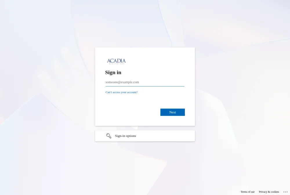 Acadia Healthcare employee login portal screenshot