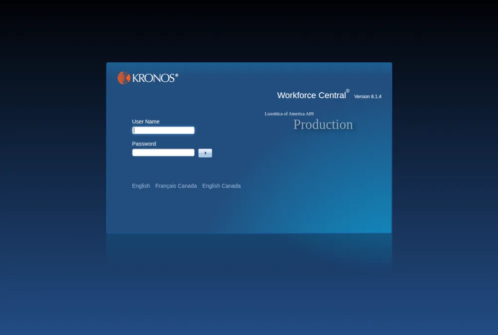 Luxottica employee login portal screenshot