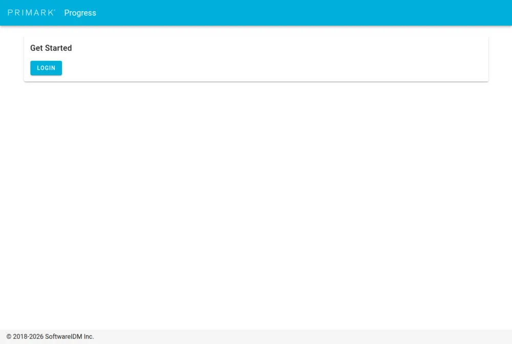 Primark employee login portal screenshot